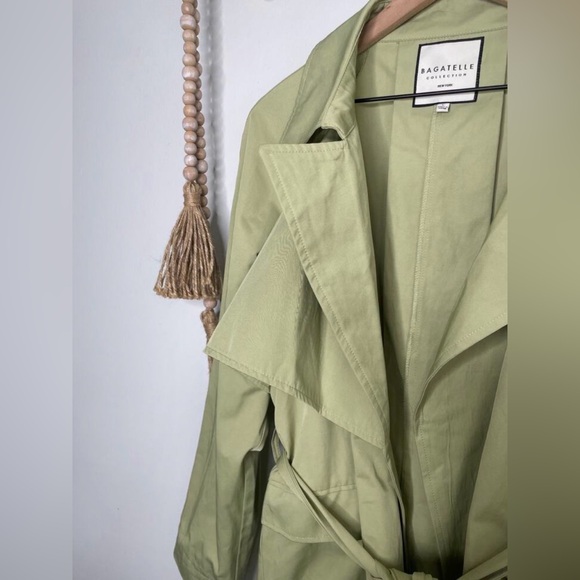 bagatelle Trench Coat • Green Sage Wrap Jacket • Size L • NWT - Picture 4 of 10